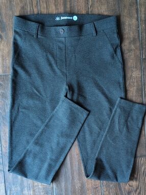 Betabrand Classic Skinny Dress Yoga Pants Charcoal Gray - Women's Large Long